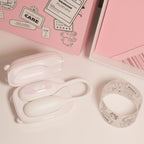 Open suitcase charger showing white beginner vibrator and couples blindfold inside